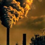 Smoke stack pollution carbon